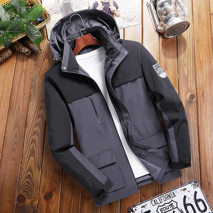 Men's Trendy Outdoor Jacket with Removable Hood Mune Fashion