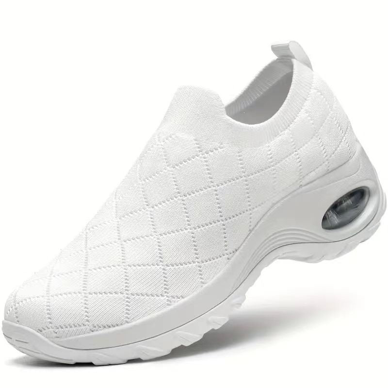 Women's Slip-On Knit Sneakers with Air Cushion and Cushioned Platform Sole Mune Fashion