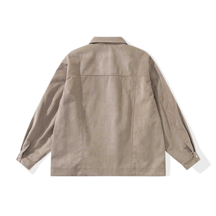 Unisex Boxy Cut Cord Over Shirt with Zipper and Flap Pockets Mune Fashion