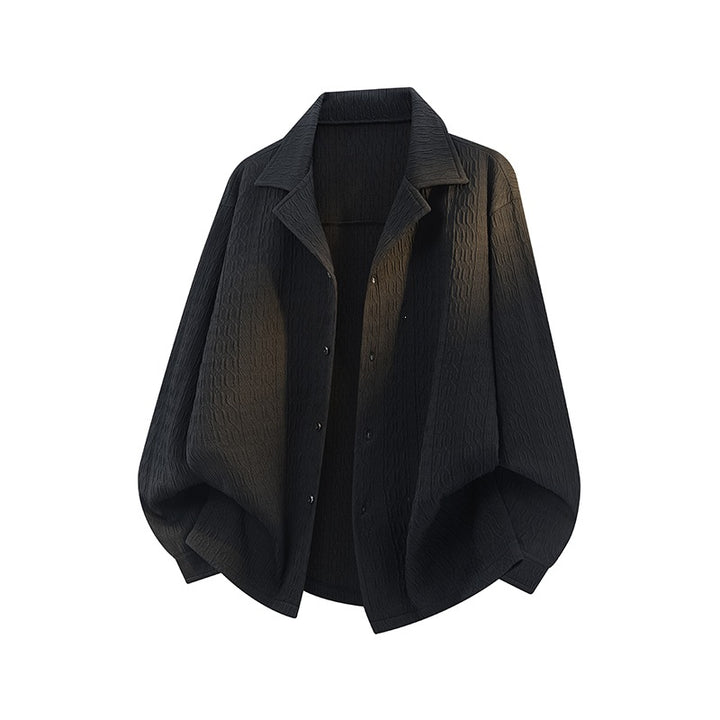 Women Lightly Structured Oversized Shirt Jacket with Lapel Collar & Press Button Front Mune Fashion