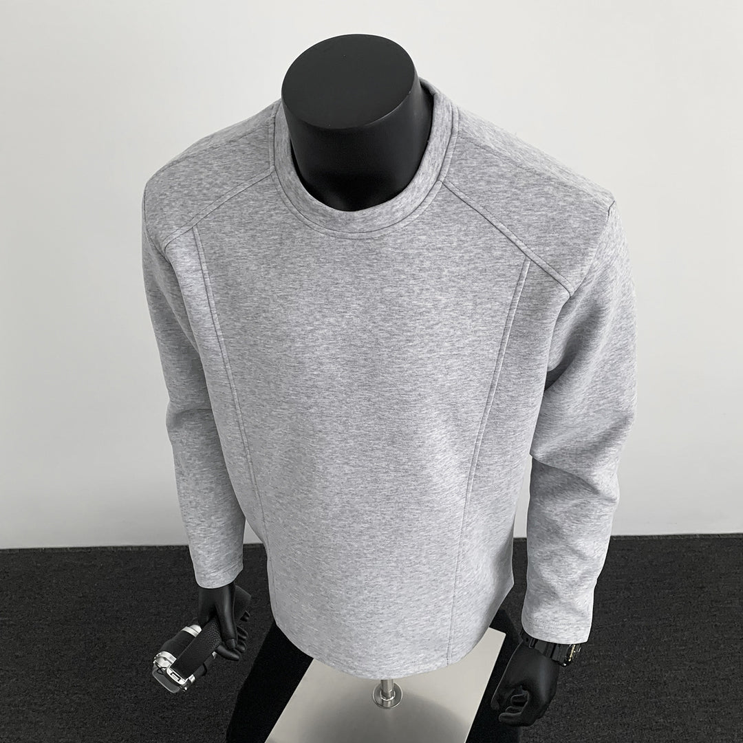 Men's sweatshirt with structured seam details and round neck Mune Fashion