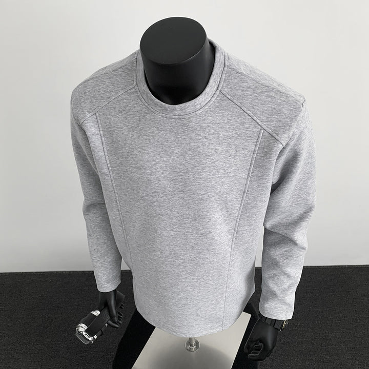 Men's sweatshirt with structured seam details and round neck Mune Fashion