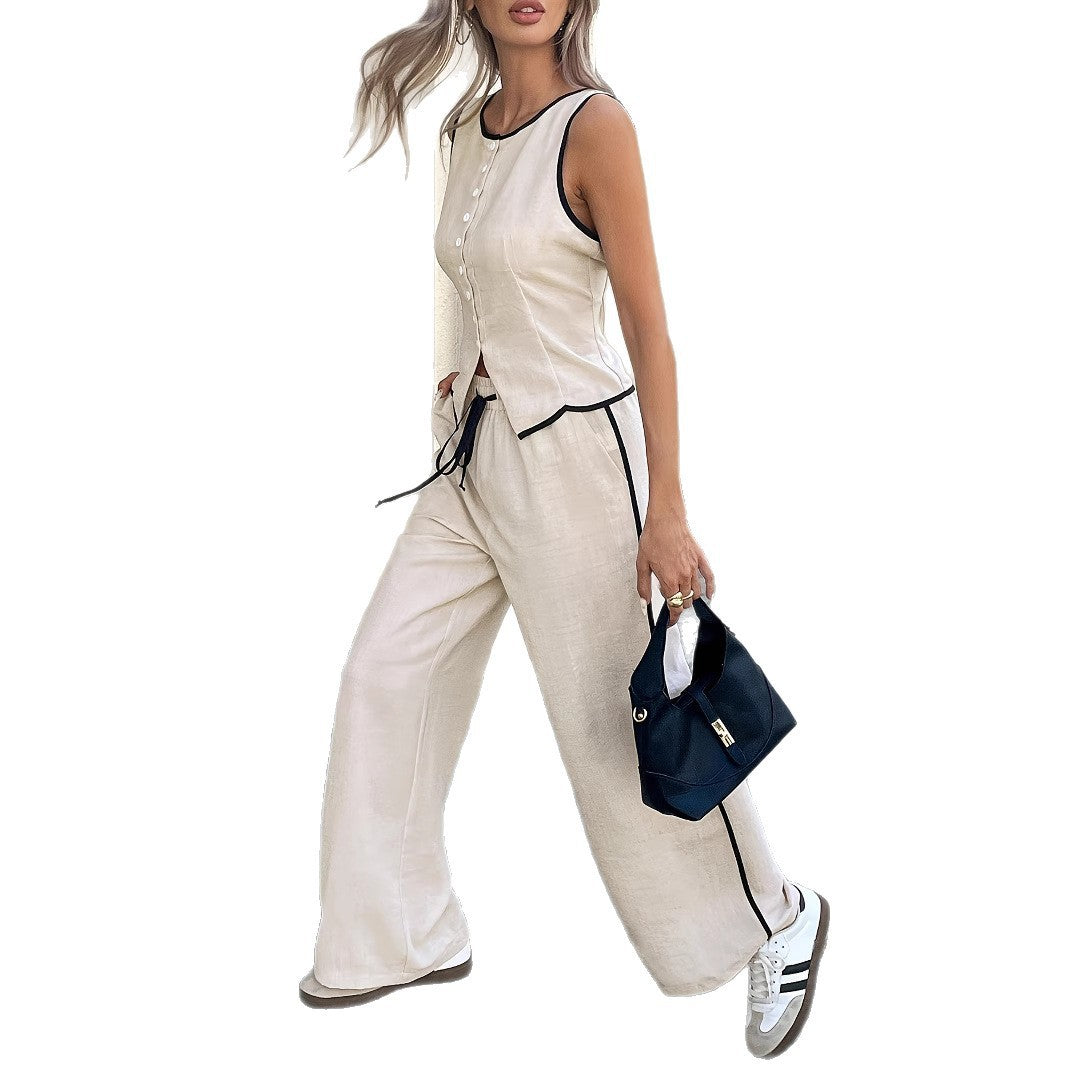 Ladies elegant and comfortable loungewear with button placket Mune Fashion