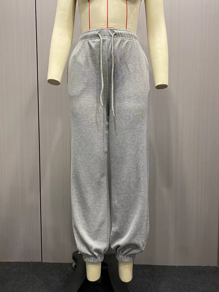 Ladies nan Cozy Sweat Palazzo Pants with high comfort waistband, integrated drawstring and gathered ankle cuffs Mune Fashion