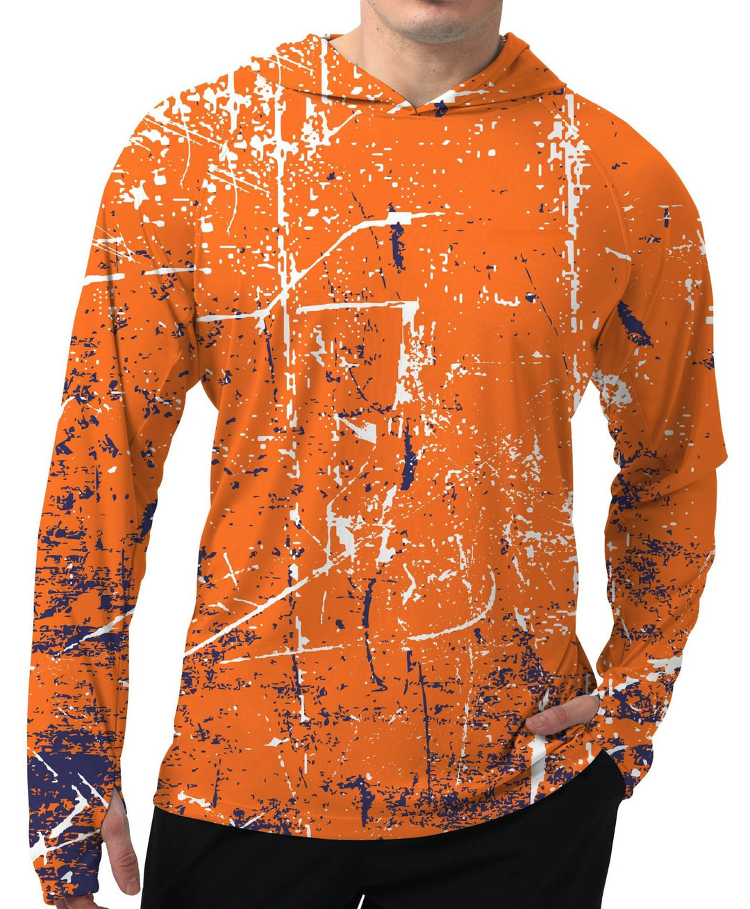 Men's sporty hoodie with abstract print
