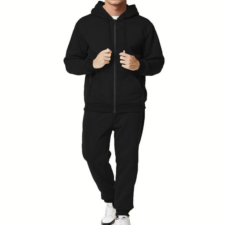 Men's two-piece zip hoodie and tapered jogging pants made of French Terry Mune Fashion