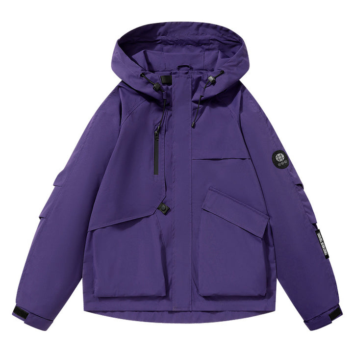 Women's Utility Softshell Jacket with Hood, Water-Repellent Membrane and Multifunction Pockets Mune Fashion