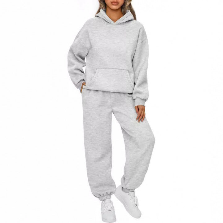 Women's Oversize Hoodie and Fleece Jogging Pants Set with Kangaroo Pocket Mune Fashion