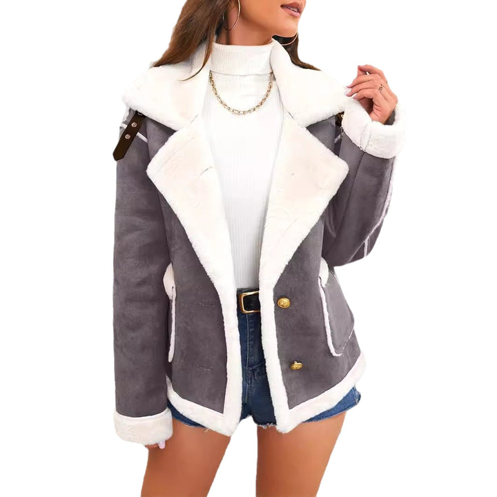Ladies short-cut lambskin look pilot jacket Mune Fashion