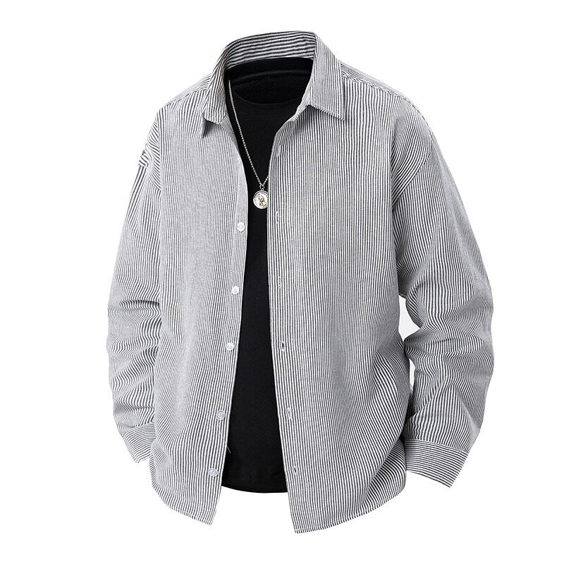 Men's striped overshirt with relaxed fit and Kent collar Mune Fashion