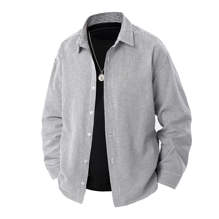 Men's striped overshirt with relaxed fit and Kent collar Mune Fashion