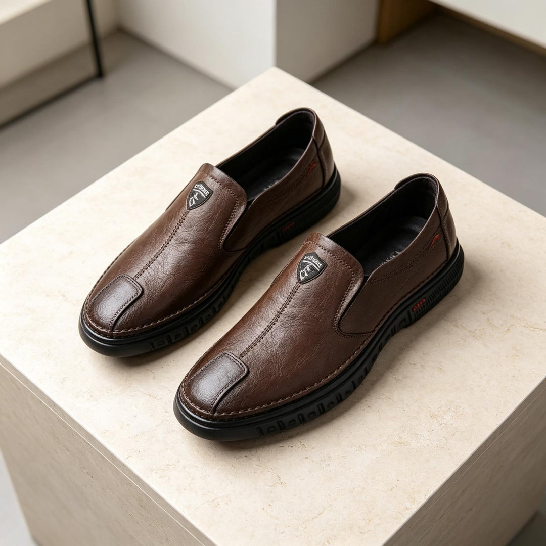 Men's Elegant Leather Slippers Mune Fashion