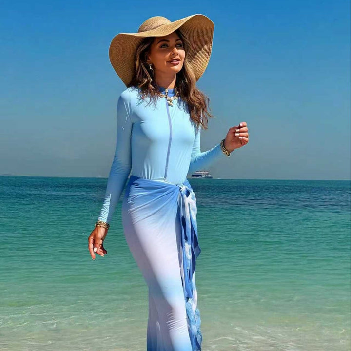 Women's Long Sleeve Surfsuit with Wrap Skirt Mune Fashion
