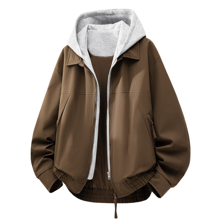 Men's Casual Hybrid Jacket with Integrated Hood Layer and Elastic Hem Mune Fashion