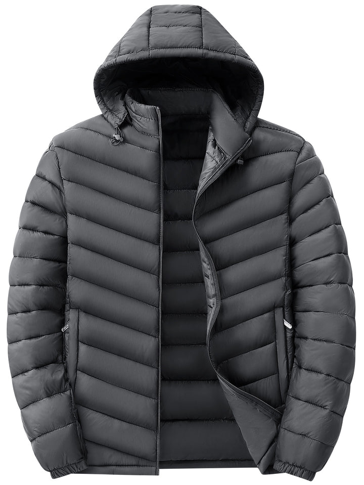 Men's ultralight quilted hooded jacket with thermal insulation & packable design Mune Fashion