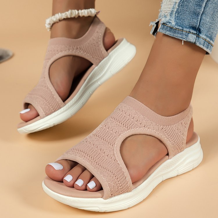 Damen Strick-Sandalen mit elastischem Komfortriemen und dämpfender Leichtsohle Mune Fashion