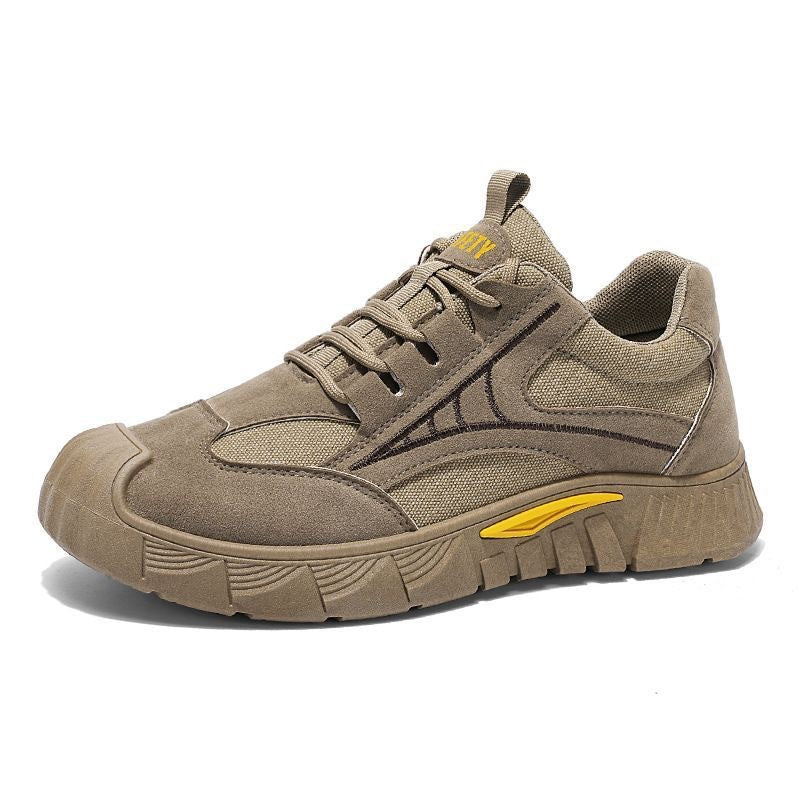 Men's Robust-Padded Retro-Trail-Sneaker made of Velour and Mesh Mix with Eye-Catching Profile Sole Mune Fashion