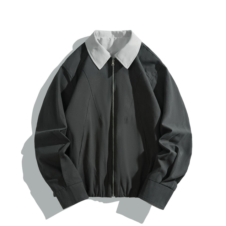 Unisex Short Cut Boxy Blouson with Contrast Collar and Light Padding Mune Fashion