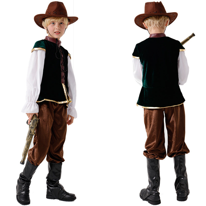 Boys Wild West Costume with Hat and Pistol Mune Fashion
