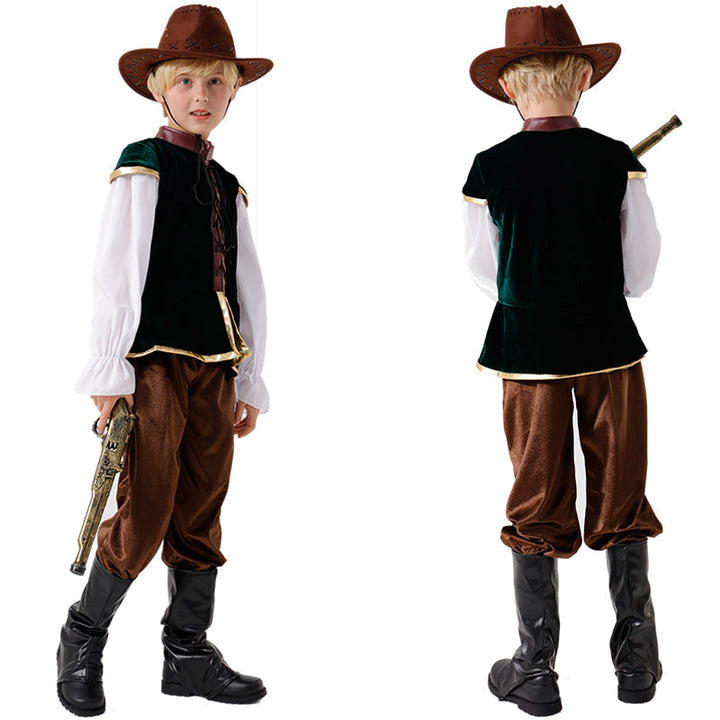 Boys Wild West Costume with Hat and Pistol Mune Fashion