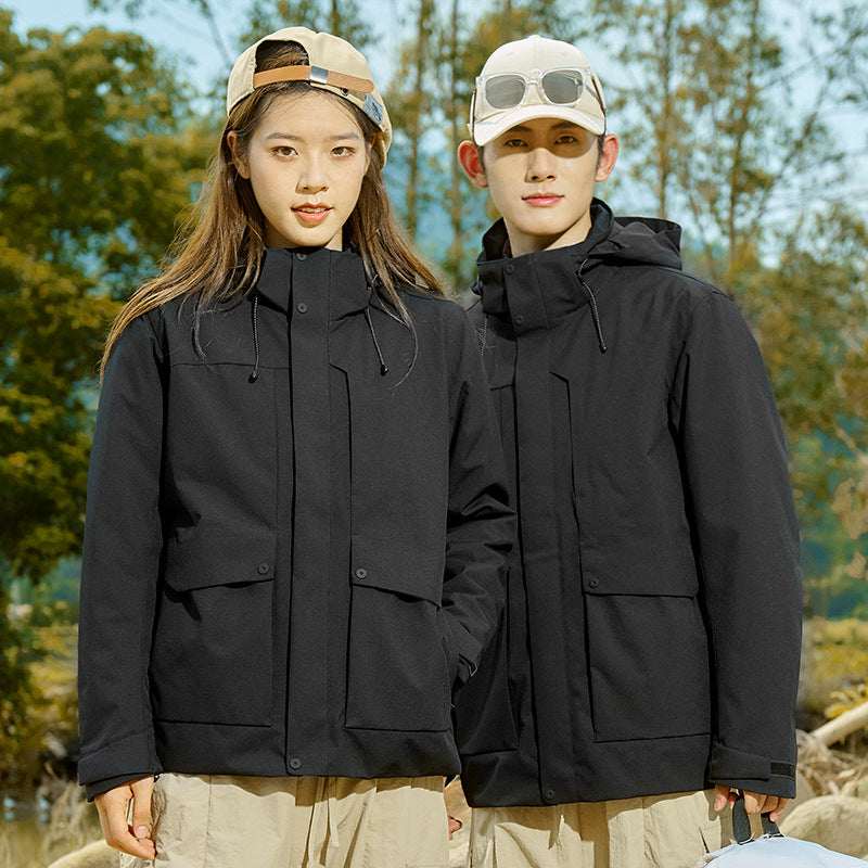 Men's Technical Waterproof Parka Jacket with Adjustable Hood and Multifunctional Pockets Mune Fashion