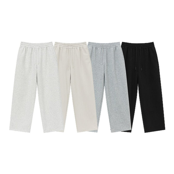Unisex Relaxed-Fit Lounge Pants with High Elastic Waistband, Drawstring, and Straight Leg Mune Fashion