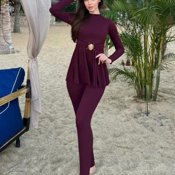 Women’s fashionable tracksuit with belt detail and swinging cut Mune Fashion