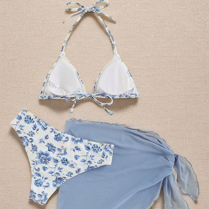 Ladies triangle bikini with elegant wrap skirt Mune Fashion