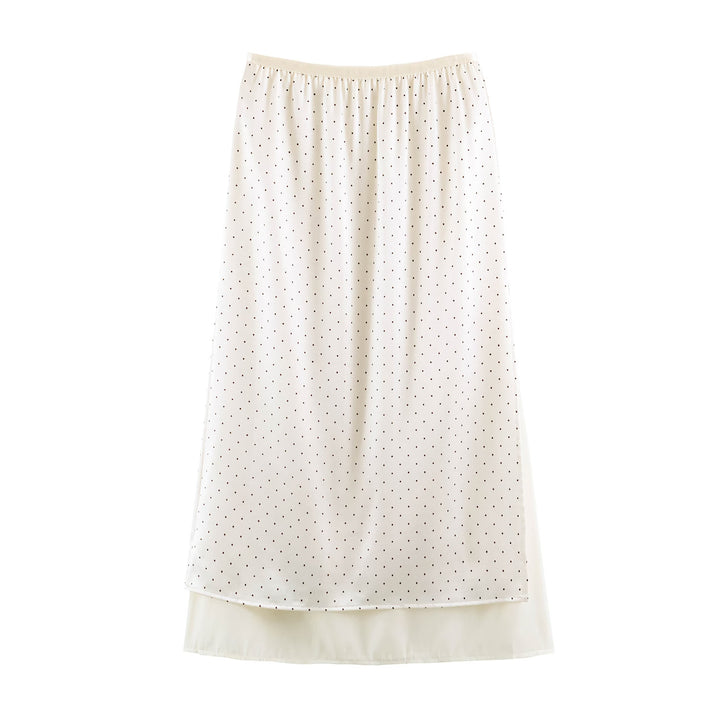 Women's underskirt with polka dot mesh overlay and elastic waistband Mune Fashion