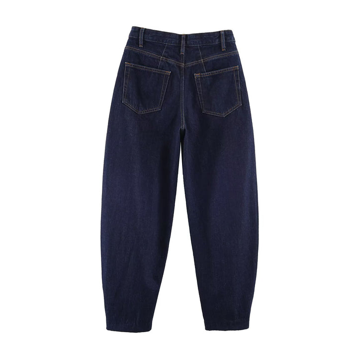 Women High-Waist Balloon Jeans with wide thigh and tapered hem Mune Fashion