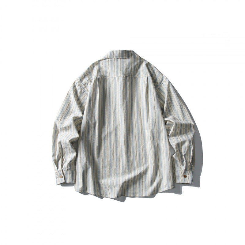 Unisex Casual Oversized Striped Shirt with Boxy Silhouette and Breast Pocket Mune Fashion