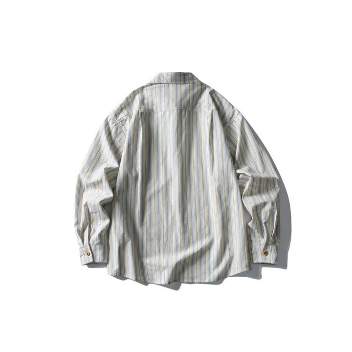 Unisex Casual Oversized Striped Shirt with Boxy Silhouette and Breast Pocket Mune Fashion