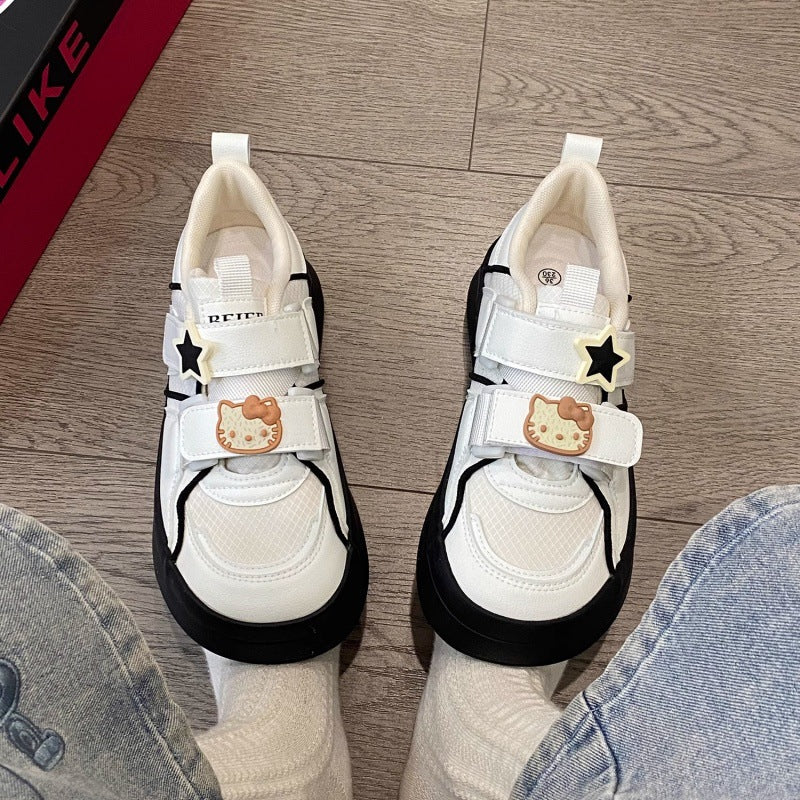 Women's Playful Sneakers with Decorative Details and Velcro Closure Mune Fashion