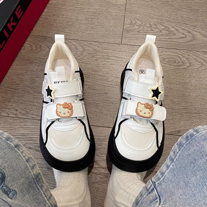 Women's Playful Sneakers with Decorative Details and Velcro Closure Mune Fashion
