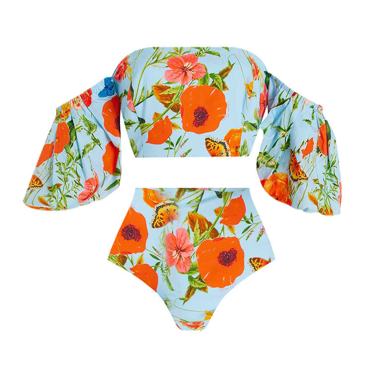 Women's swimsuit and skirt set with floral design Mune Fashion
