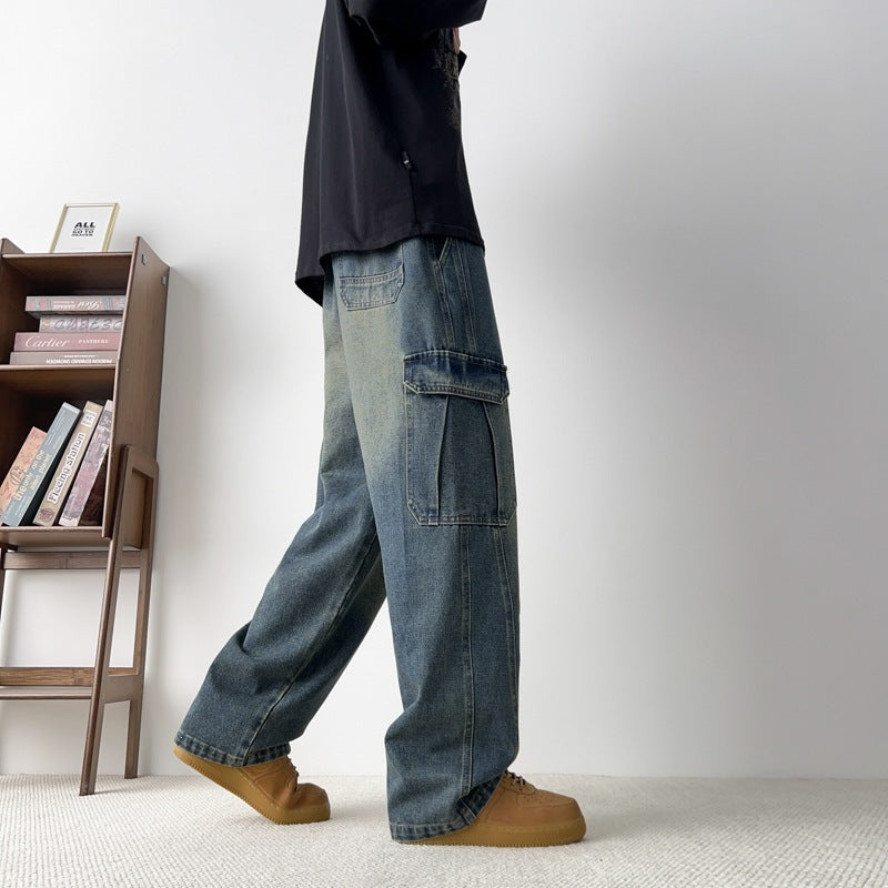 Men's cargo jeans with a loose fit and pockets Mune Fashion