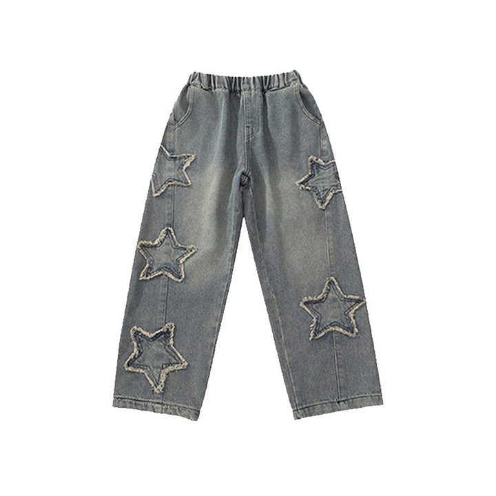Women's Baggy Jeans with Star Applications Mune Fashion