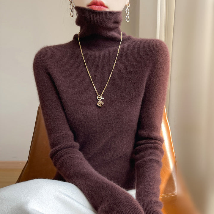 Ladies Slim-Fit Turtleneck Sweater made of soft Angora mix Mune Fashion