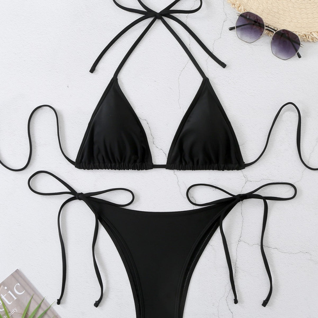 Women's Triangle Bikini Set with Adjustable Straps and High Leg Cut Mune Fashion