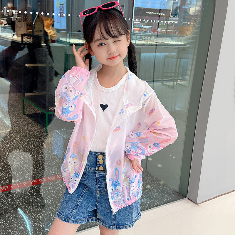 Women's lightweight transparent rain jacket for girls with hood and playful cartoon print Mune Fashion