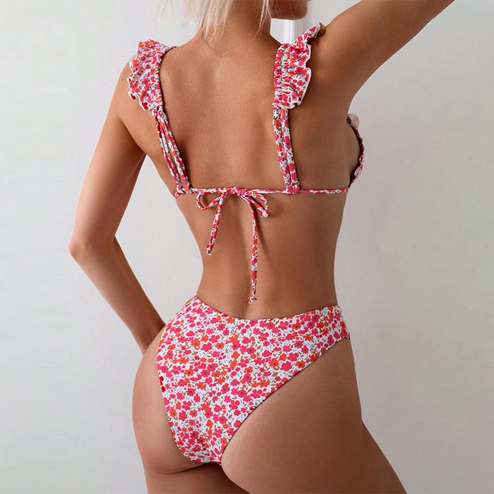 Ladies triangle bikini with playful ruffle design Mune Fashion