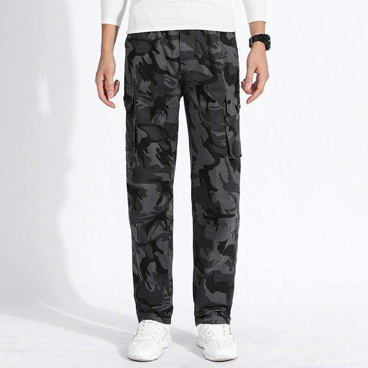 Men's Camouflage Cargo Pants in Army Style with Straight Cut, Multiple Pockets & Durable Seams Mune Fashion