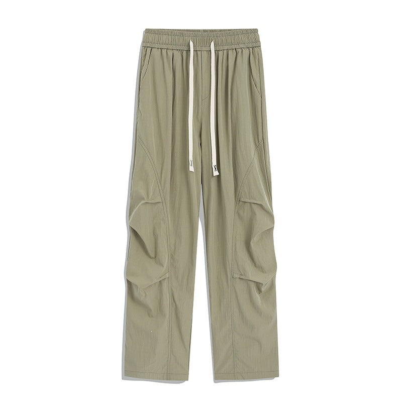 Men's Utility Cargo Lounge Pants with Drawstring Waist, Multiple Pockets & Wide Leg Mune Fashion