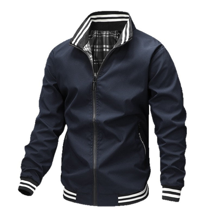 Men's Fashionable Bomber Jacket with Check Pattern Mune Fashion