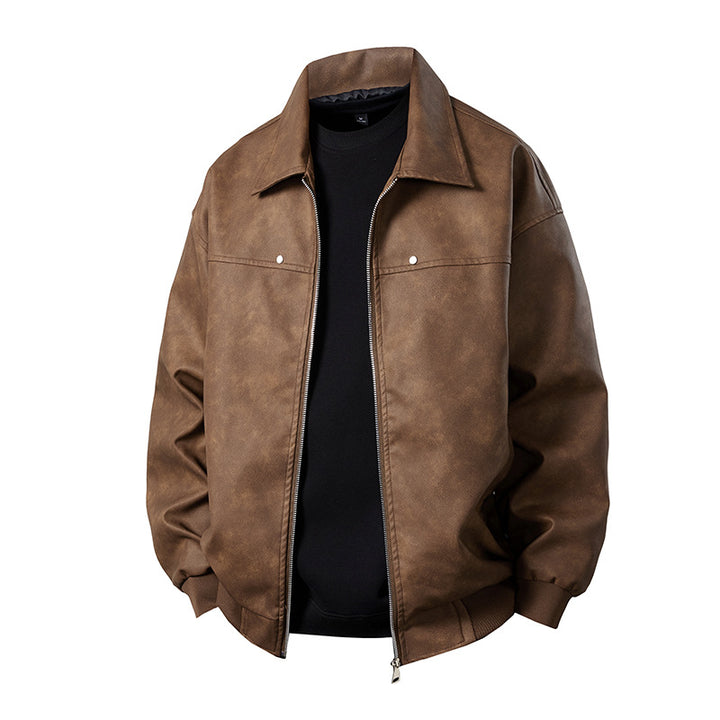 Men's Boxy Suede Overshirt Jacket with Smooth Suede Look, Concealed Zip & Elastic Cuffs Mune Fashion