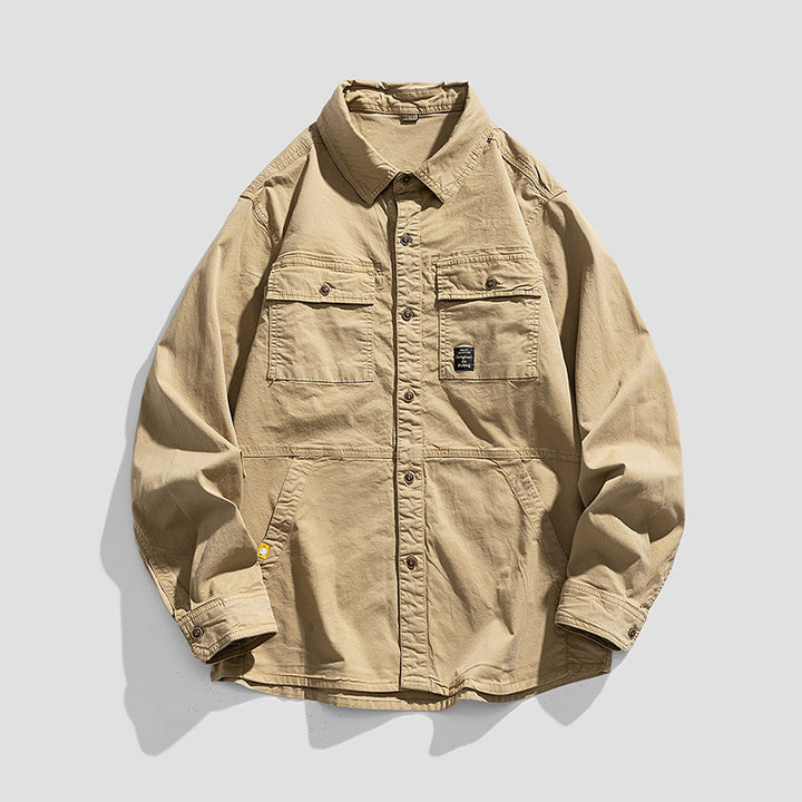 Herren Lässige Overshirt-Fieldjacke im Utility‑Stil mit Brust- und Eingrifftaschen Mune Fashion