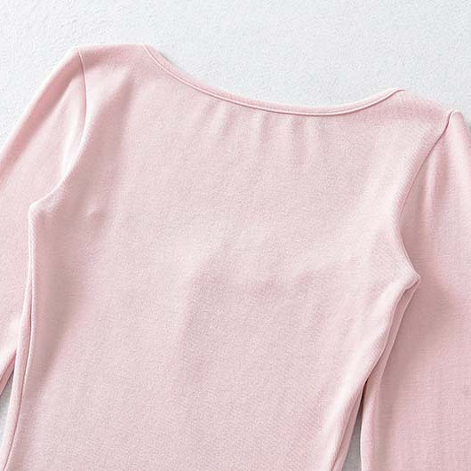 Women's Fitted Long Sleeve Shirt with Lace Bustier Look Mune Fashion