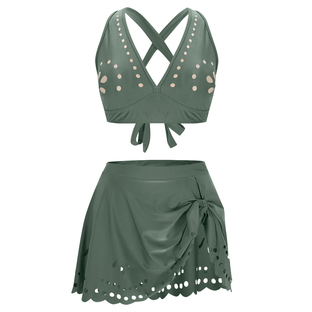 Ladies Swim Set with Skirt and Cross Straps Mune Fashion