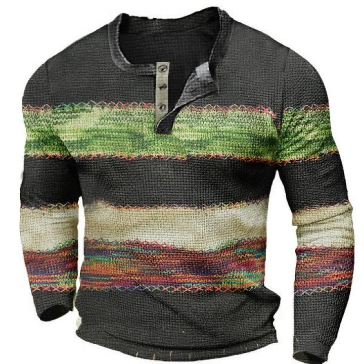 Men's sporty long-sleeve shirt with button placket Mune Fashion