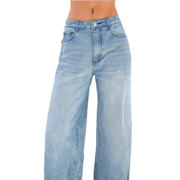Women's wide high-waist jeans pants in palazzo style Mune Fashion